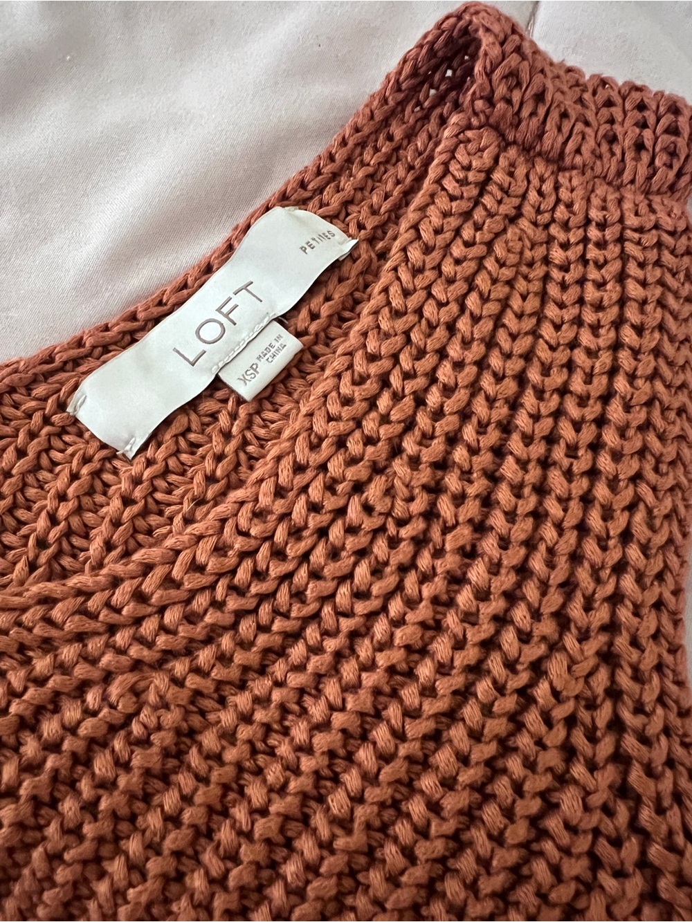 LOFT Ribbed Knit Tank in Rust - Picture 3 of 4